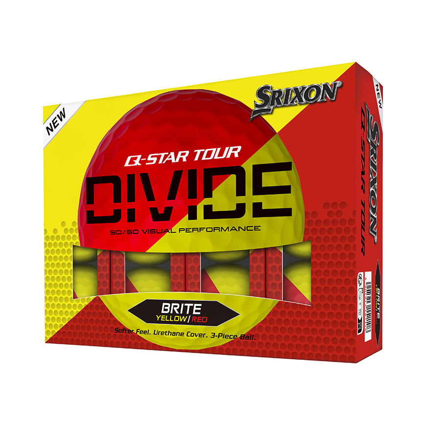 Q-STAR TOUR DIVIDE Golf Balls,Yellow/Red image number null