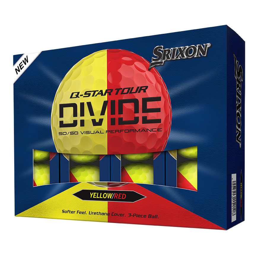 Q-STAR TOUR DIVIDE Golf Balls,Yellow/Red image number null