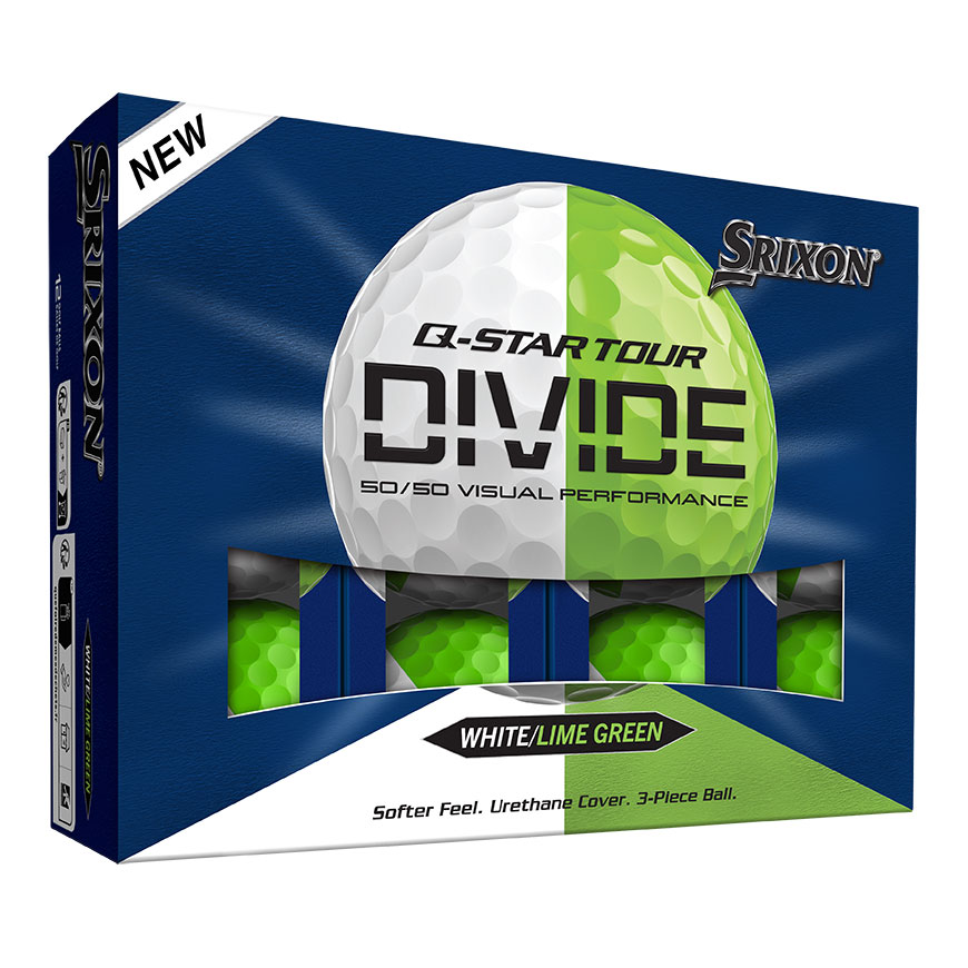 Q-STAR TOUR DIVIDE Golf Balls,White/Green
